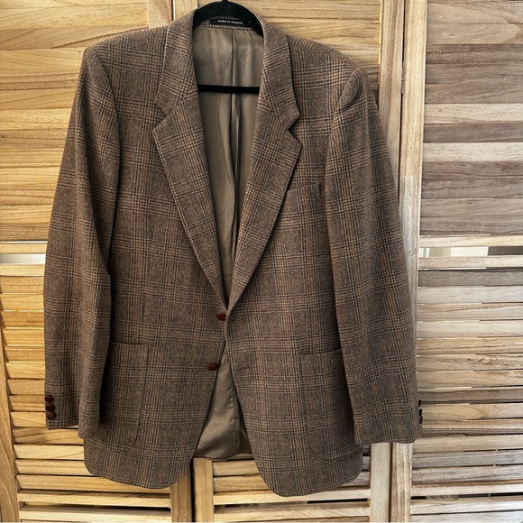 Yves Saint Laurent Vintage Wool Blend Plaid Blazer size L